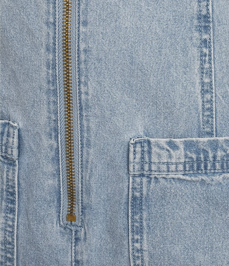 C&V Chelsea & Violet Sleeveless Rolled Hem Denim Romper