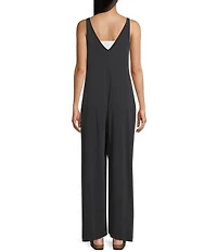 C&V Chelsea & Violet Sleeveless V-Neck Waistless Jumpsuit