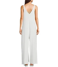 C&V Chelsea & Violet Sleeveless V-Neck Waistless Jumpsuit