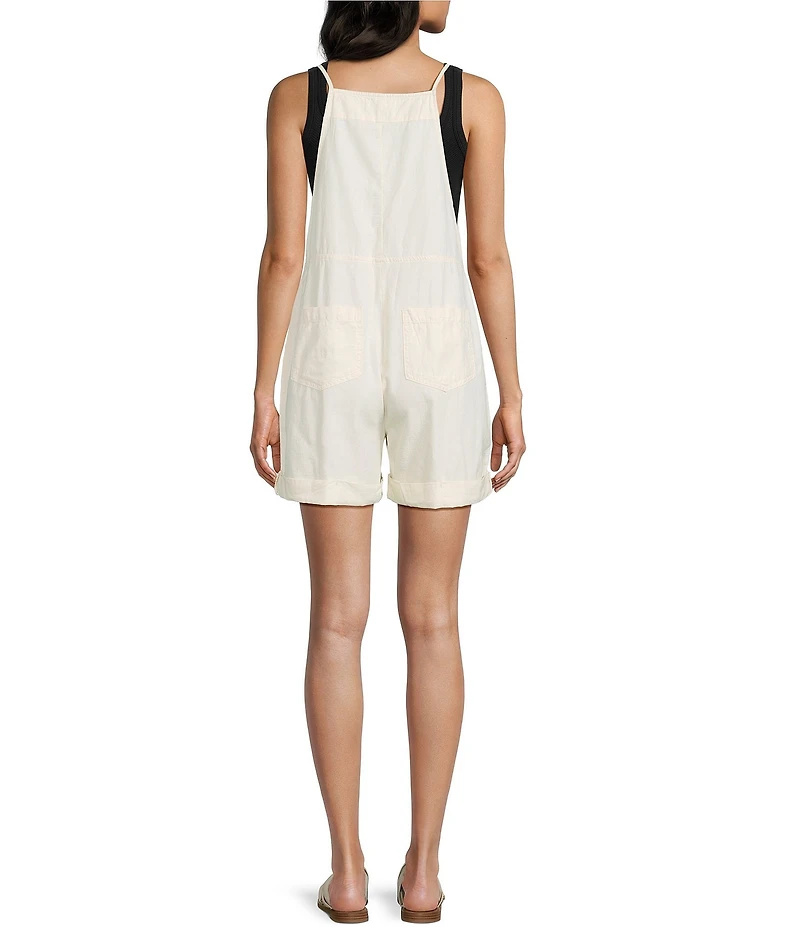 C&V Chelsea & Violet Square Neck Sleeveless Washed Twill Shortall