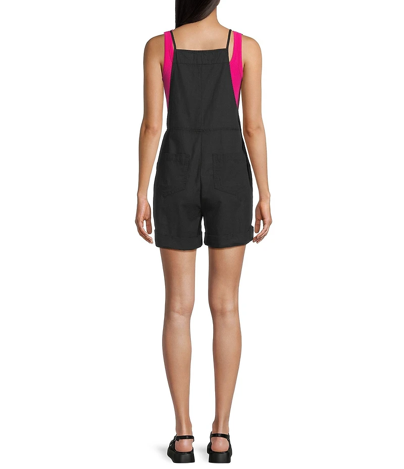 C&V Chelsea & Violet Square Neck Sleeveless Washed Twill Shortall