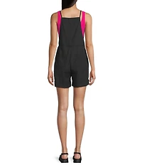 C&V Chelsea & Violet Square Neck Sleeveless Washed Twill Shortall