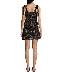 C&V Chelsea & Violet Tie Shoulder Ditsy Floral Print Dress