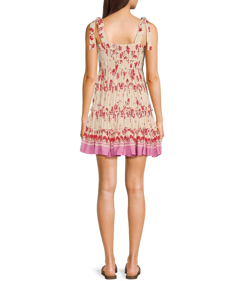 C&V Chelsea & Violet Tie Shoulder Floral Print Dress