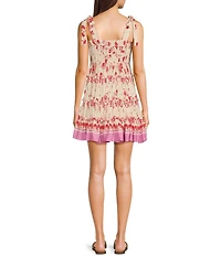 C&V Chelsea & Violet Tie Shoulder Floral Print Dress