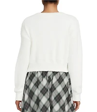 C&V Chelsea & Violet V-Neck Eyelash Sweater