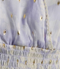 C&V Chelsea & Violet V-Neck Long Sleeve Coordinating Smocked Top