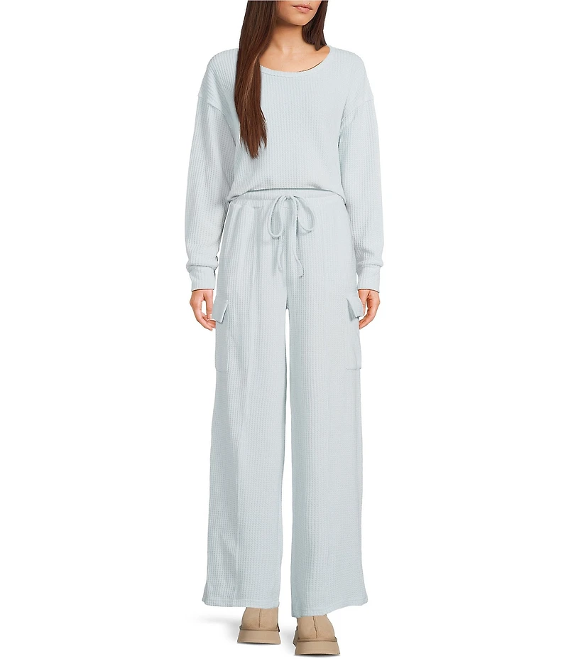 C&V Chelsea & Violet Waffle Wide Leg Coordinating Pants