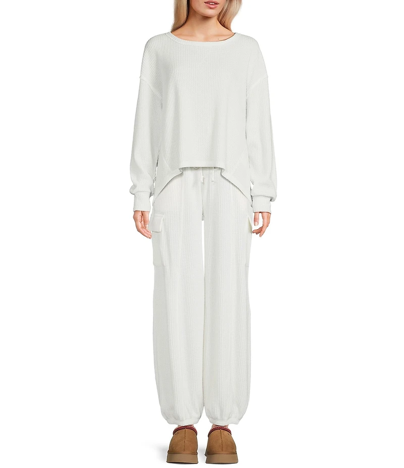 C&V Chelsea & Violet Waffle Wide Leg Coordinating Pants