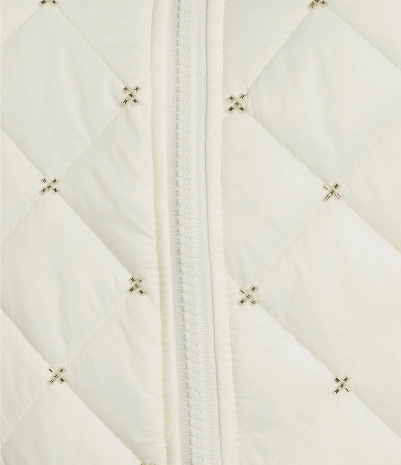 C&V Chelsea & Violet Zip Up Front Beaded Quilted Puffer Jacket