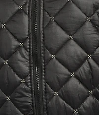 C&V Chelsea & Violet Zip Up Front Beaded Quilted Puffer Jacket