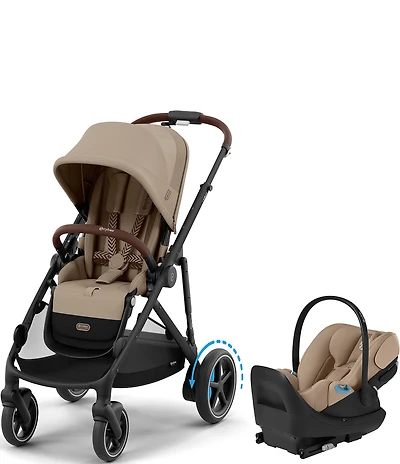 Cybex E-Gazelle S Stroller & Cloud G Pro Infant Car Seat With Load Leg Base Travel System