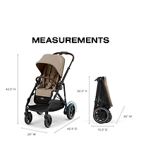 Cybex E-Gazelle S Stroller & Cloud G Pro Infant Car Seat With Load Leg Base Travel System