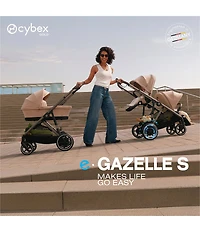 Cybex E-Gazelle S Stroller & Cloud G Pro Infant Car Seat With Load Leg Base Travel System
