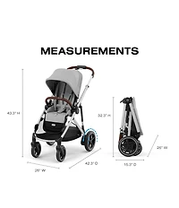 Cybex E-Gazelle S Stroller & Cloud G Pro Infant Car Seat With Load Leg Base Travel System