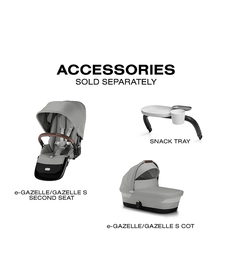 Cybex E-Gazelle S Stroller & Cloud G Pro Infant Car Seat With Load Leg Base Travel System