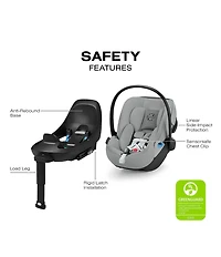 Cybex E-Gazelle S Stroller & Cloud G Pro Infant Car Seat With Load Leg Base Travel System