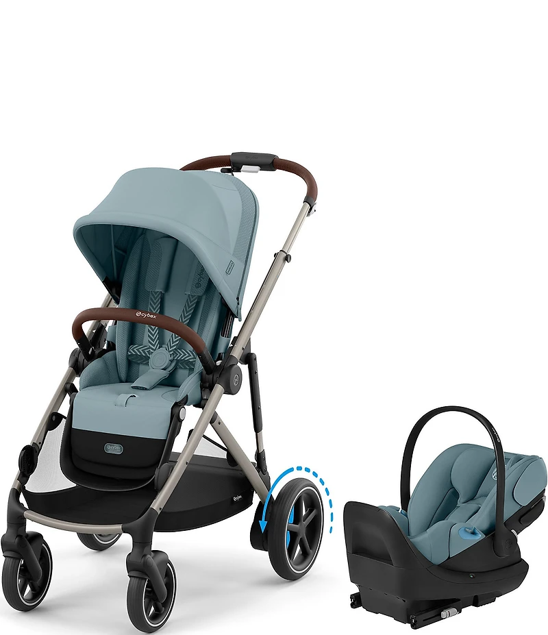 Cybex E-Gazelle S Stroller & Cloud G Pro Infant Car Seat With Load Leg Base Travel System