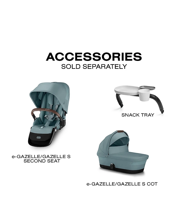 Cybex E-Gazelle S Stroller & Cloud G Pro Infant Car Seat With Load Leg Base Travel System