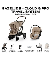 Cybex Gazelle S Stroller & Cloud G Pro Infant Car Seat with Load Leg Base Travel System