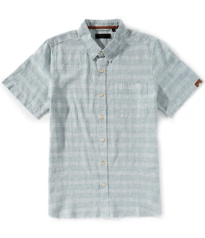 Dakota Grizzly Nate Short Sleeve Windowpane Plaid Woven Shirt