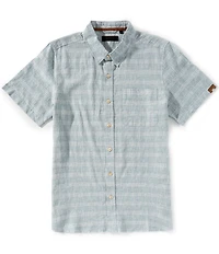 Dakota Grizzly Nate Short Sleeve Windowpane Plaid Woven Shirt