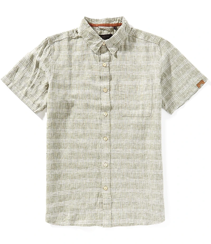 Dakota Grizzly Nate Short Sleeve Windowpane Plaid Woven Shirt