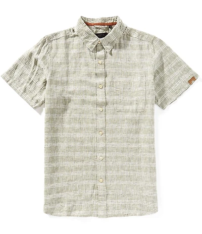 Dakota Grizzly Nate Short Sleeve Windowpane Plaid Woven Shirt