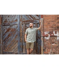 Dakota Grizzly Nate Short Sleeve Windowpane Plaid Woven Shirt