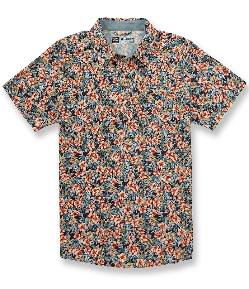 Dakota Grizzly Shep Floral Print Short Sleeve Woven Shirt