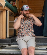 Dakota Grizzly Shep Floral Print Short Sleeve Woven Shirt