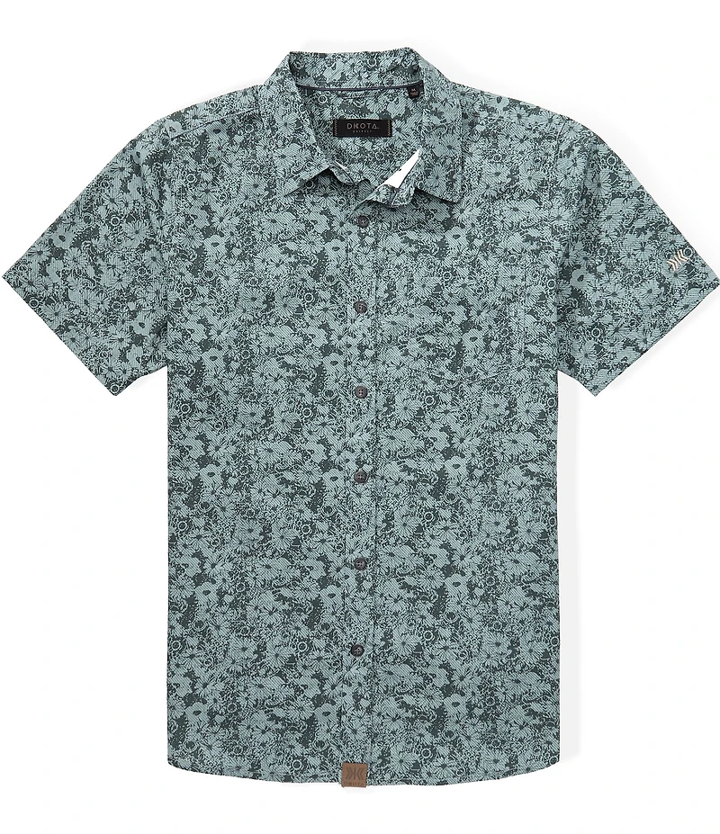 Dakota Grizzly Simon Mini Floral Print Short Sleeve Woven Shirt