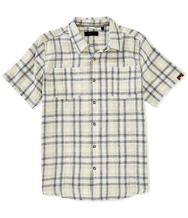 Dakota Grizzly Tad Linen Blend Short Sleeve Woven Shirt