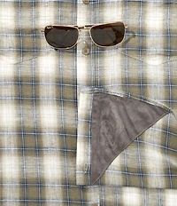 Dakota Grizzly Tad Linen Blend Plaid Short Sleeve Woven Shirt