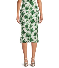 Damaris Bailey Celeste Coordinating Silk Floral Pencil Midi Skirt