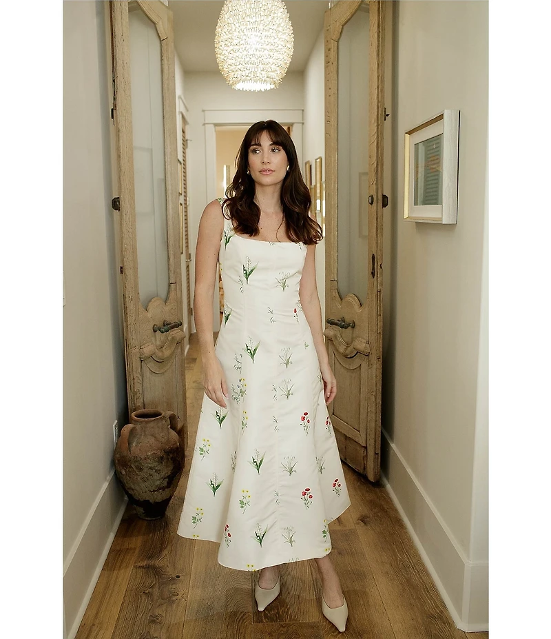 Damaris Bailey Clementine Square Neck Sleeveless A-Line Midi Dress