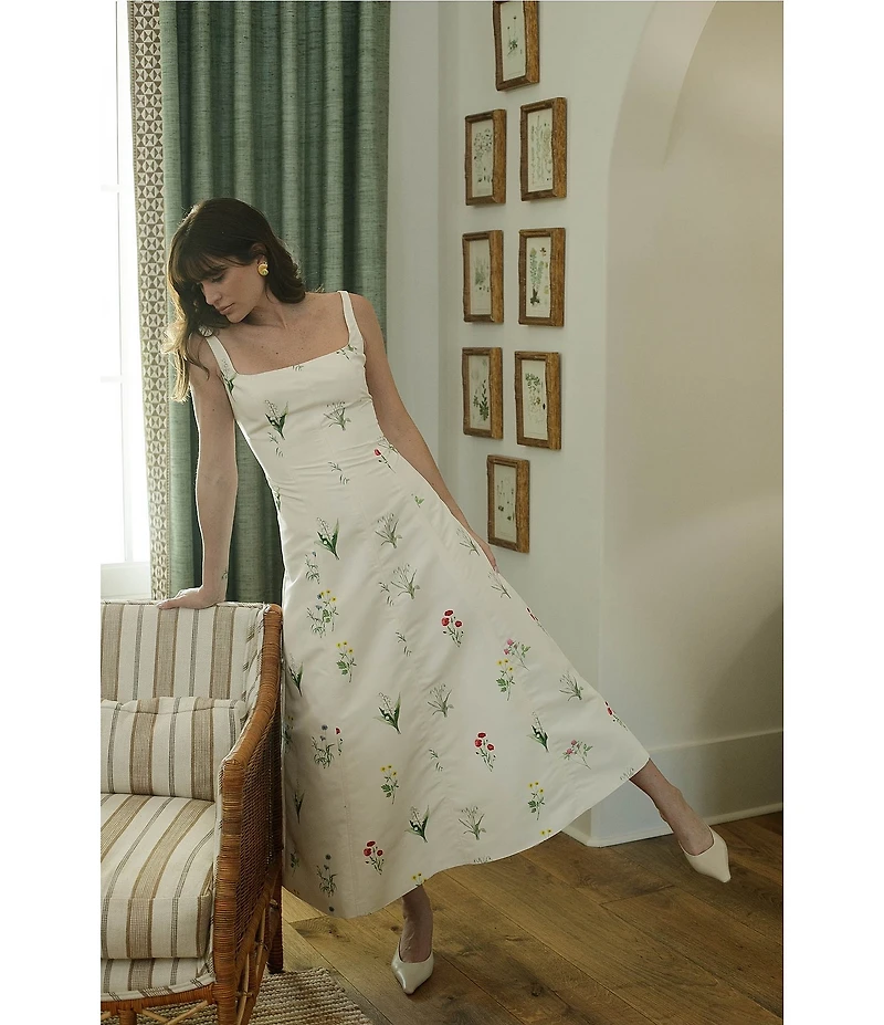 Damaris Bailey Clementine Square Neck Sleeveless A-Line Midi Dress