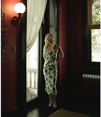 Damaris Bailey Coordinating Celeste Silk Green Floral Print Sweetheart Neckline Corset Peplum Top