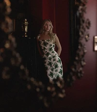 Damaris Bailey Coordinating Celeste Silk Green Floral Print Sweetheart Neckline Corset Peplum Top