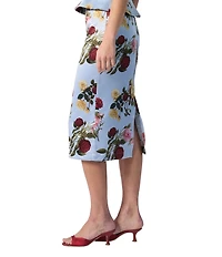 Damaris Bailey Coordinating Delicias Rose Print Pencil Midi Skirt
