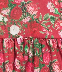 Damaris Bailey Gisella Floral Short Puff Sleeve Round Neck Drop Waist Maxi Dress