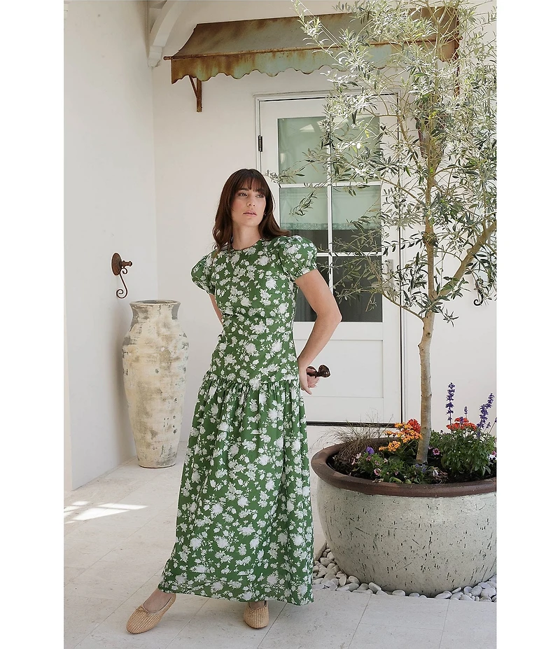 Damaris Bailey Gisella Printed Drop Waist Maxi Dress