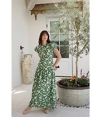 Damaris Bailey Gisella Printed Drop Waist Maxi Dress