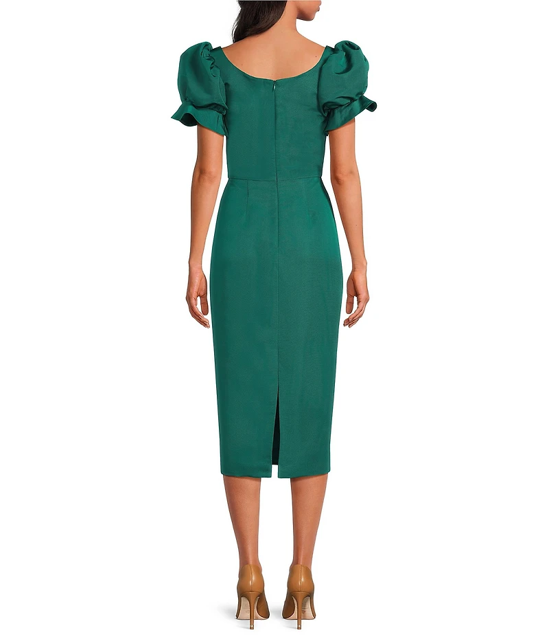 Damaris Bailey Rose Square Neck Silk Midi Dress