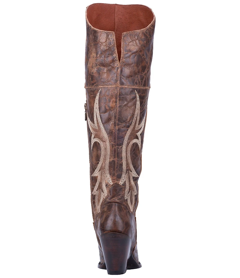 Dan Post Jilted Leather Over-the-Knee Fancy Stitch Western Boots