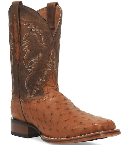 Dan Post Men's Alamosa 11#double; Full Quill Ostrich Square Toe Western Boots