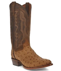 Dan Post Men's Gehrig 13#double; Full Quill Ostrich Round Toe Western Boots