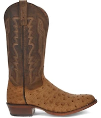 Dan Post Men's Gehrig 13#double; Full Quill Ostrich Round Toe Western Boots