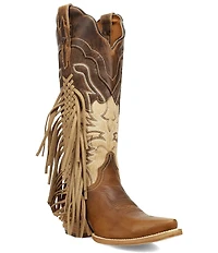 Dan Post Women's Dayla Leather Side Fringe Tall Western Boots