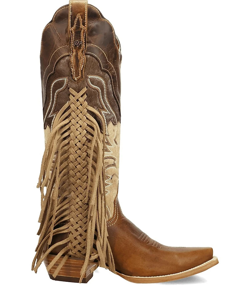 Dan Post Women's Dayla Leather Side Fringe Tall Western Boots